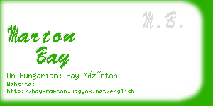 marton bay business card